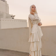 Seville Layered Satin Gown - Glistening Ivory