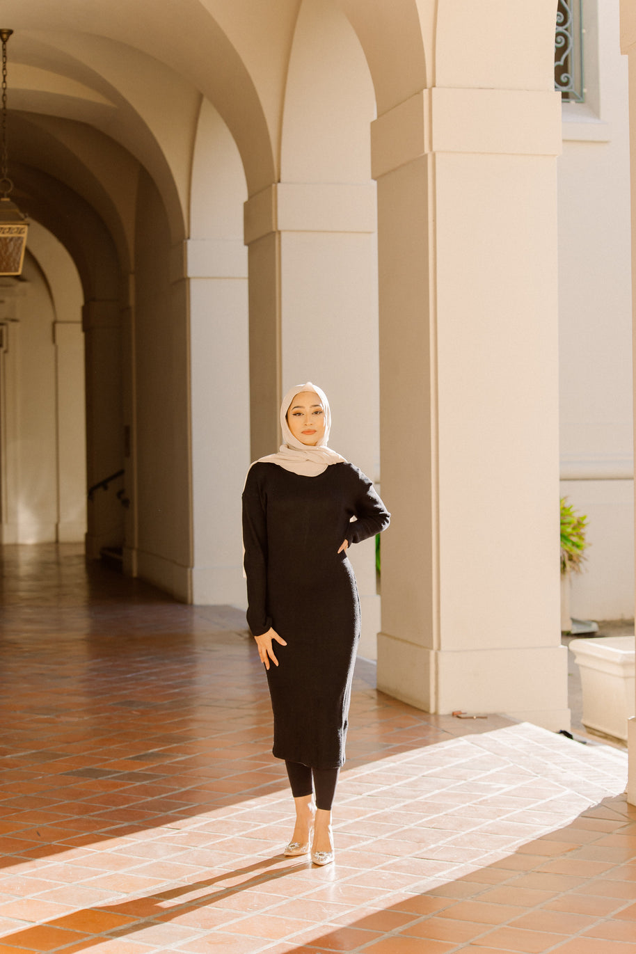 Saima Cowl Neck Knit - Black