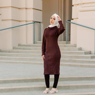 Saima Cowl Neck Knit - Mahogany