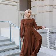 Imani Wrap Maxi Dress - Chocolate
