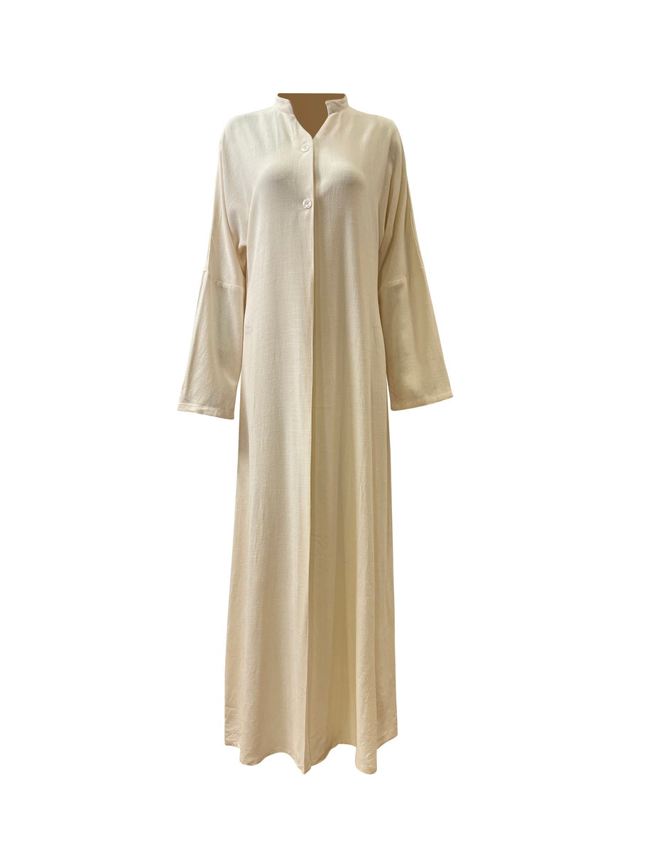 Shifah Flowy Abaya Dress - Beige
