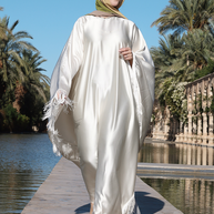 Layali Kaftan Abaya - Ivory Glow