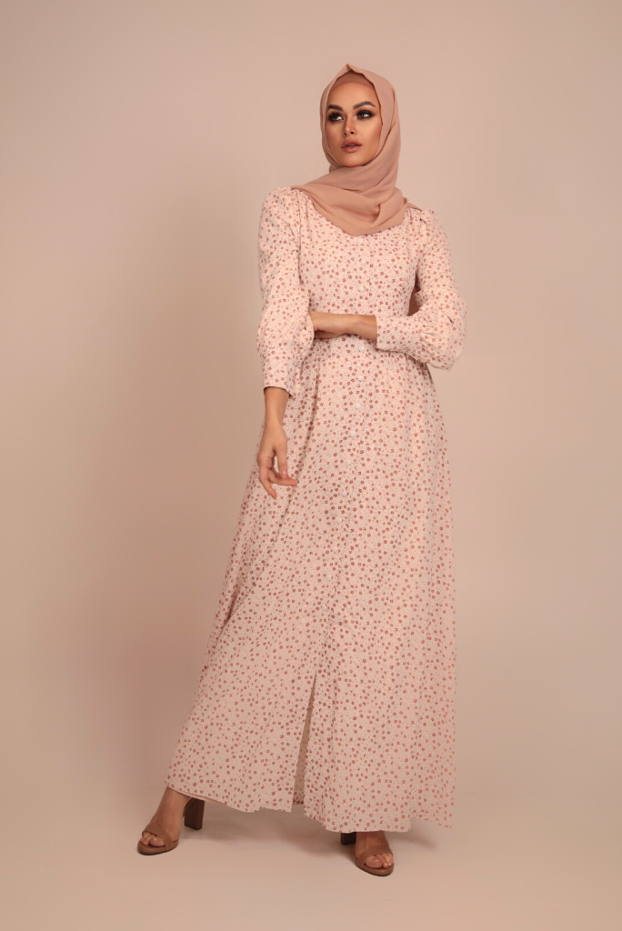 Romaisa Floral Button Down Maxi Dress
