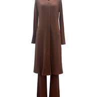 Tamara Knit Two Piece Matching Set - Chestnut