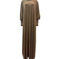 Madinah Smocked Sleeve Batwing Abaya - Biscotti