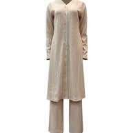 Luna Textured Ridge Knit Two-Piece Set - Vanilla