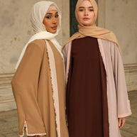 Alwan Reversible Kimono Abaya - Caramel Creme