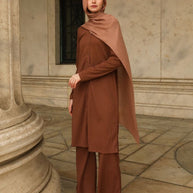 Tamara Knit Two Piece Matching Set - Chestnut
