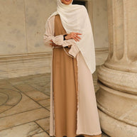 Alwan Reversible Kimono Abaya - Caramel Creme