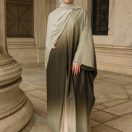 Hilwah Ombre Kaftan Kimono - Forest Mist