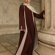 Alwan Reversible Kimono Abaya - Rosewood Blush