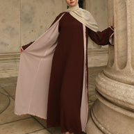 Alwan Reversible Kimono Abaya - Rosewood Blush