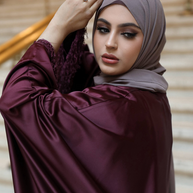 Layali Kaftan Abaya - Ruby Maroon