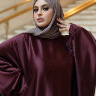 Layali Kaftan Abaya - Ruby Maroon