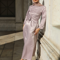 Amara Satin Dress - Lilac