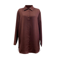 Layna Satin Top - Dark Wood