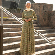 Amber Lace Maxi Gown - Enchanted Evergreen