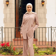 Aiza Two Piece Matching Set - Rosy Taupe