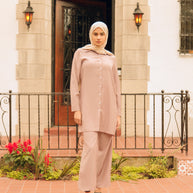 Aiza Two Piece Matching Set - Rosy Taupe