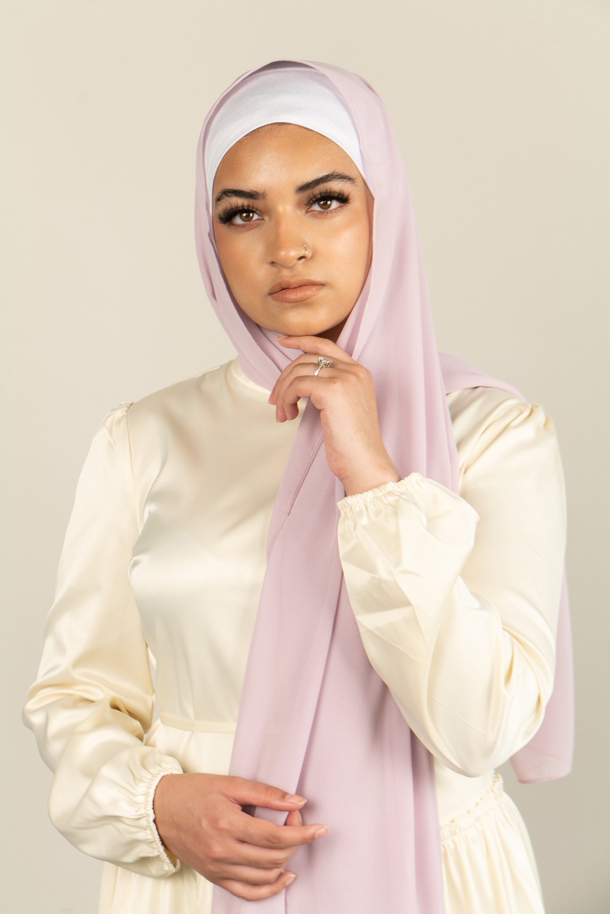 MISTY LILAC Georgette Chiffon Scarf