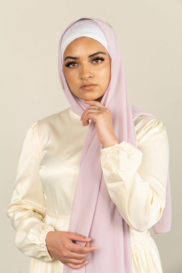 MISTY LILAC Georgette Chiffon Scarf