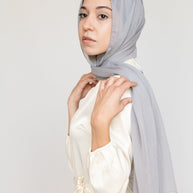 SILVER Shimmer Striped Chiffon