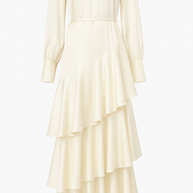 Seville Layered Satin Gown - Glistening Ivory