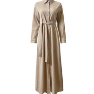 Myra Collared Abaya - Cream