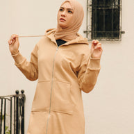 Niswa Zip-Up Hoodie - Coffee