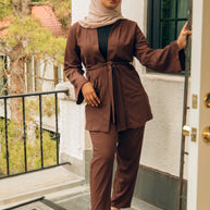 Marwa Two Piece Matching Set - Chocolate