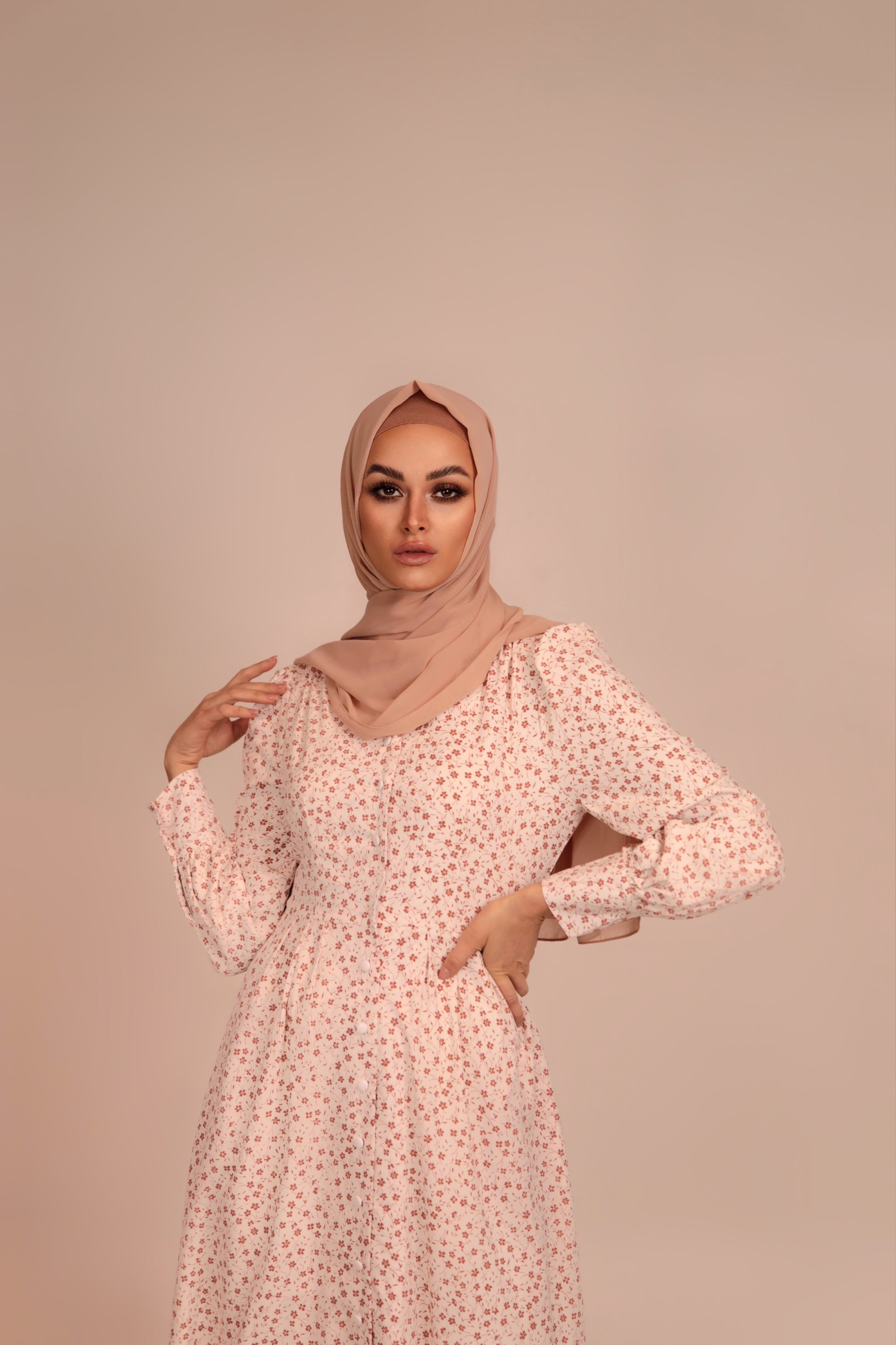 Romaisa Floral Button Down Maxi Dress