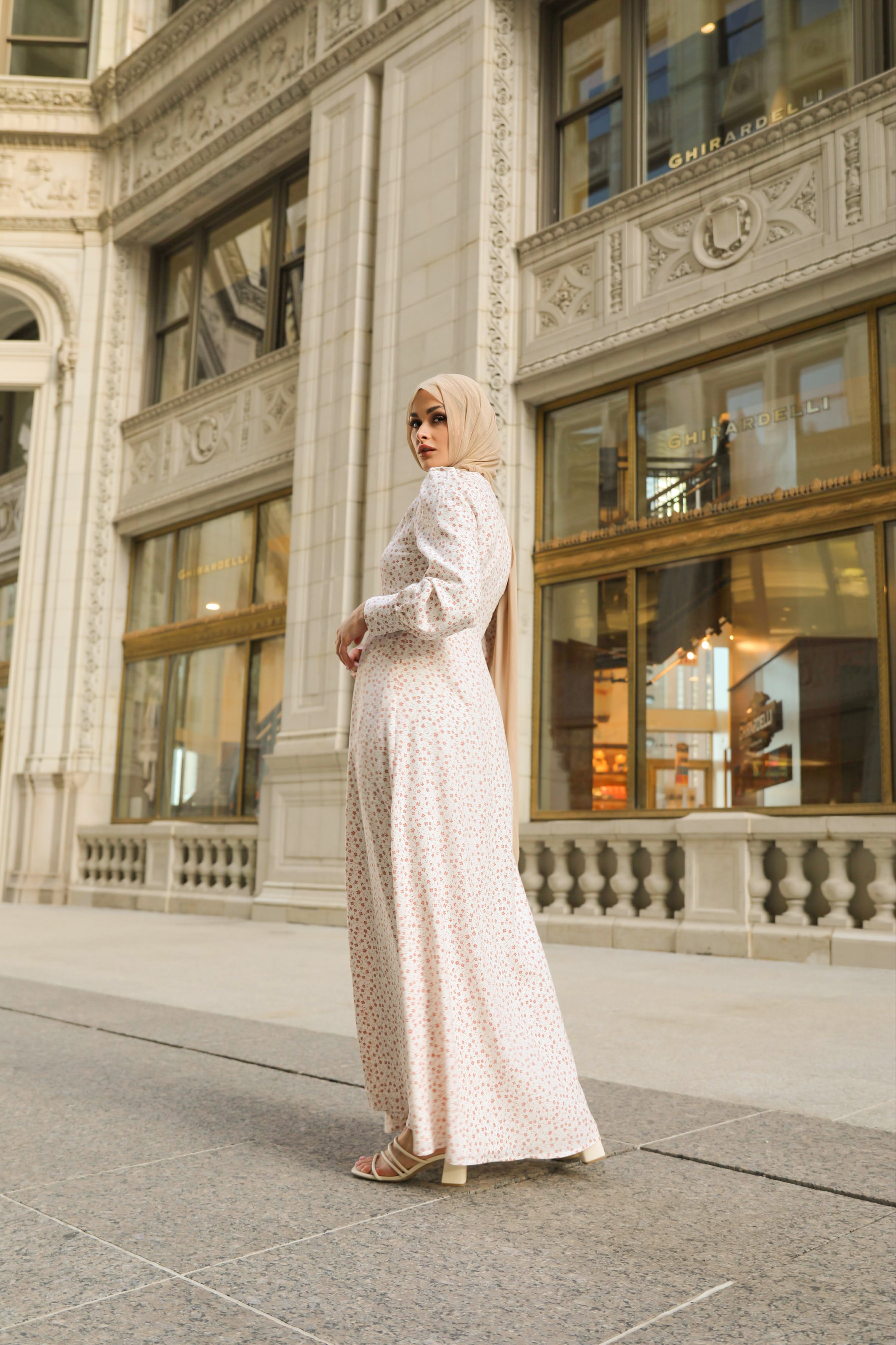 Romaisa Floral Button Down Maxi Dress