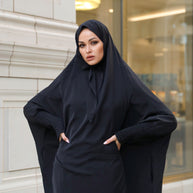 Salamah Two Piece Prayer Set - Black