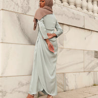 Adrianna Ruched Maxi Dress - Sky