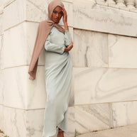 Adrianna Ruched Maxi Dress - Sky