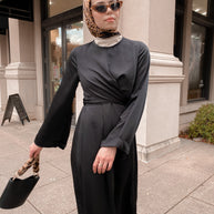 Iman Wrap Dress - Midnight Black