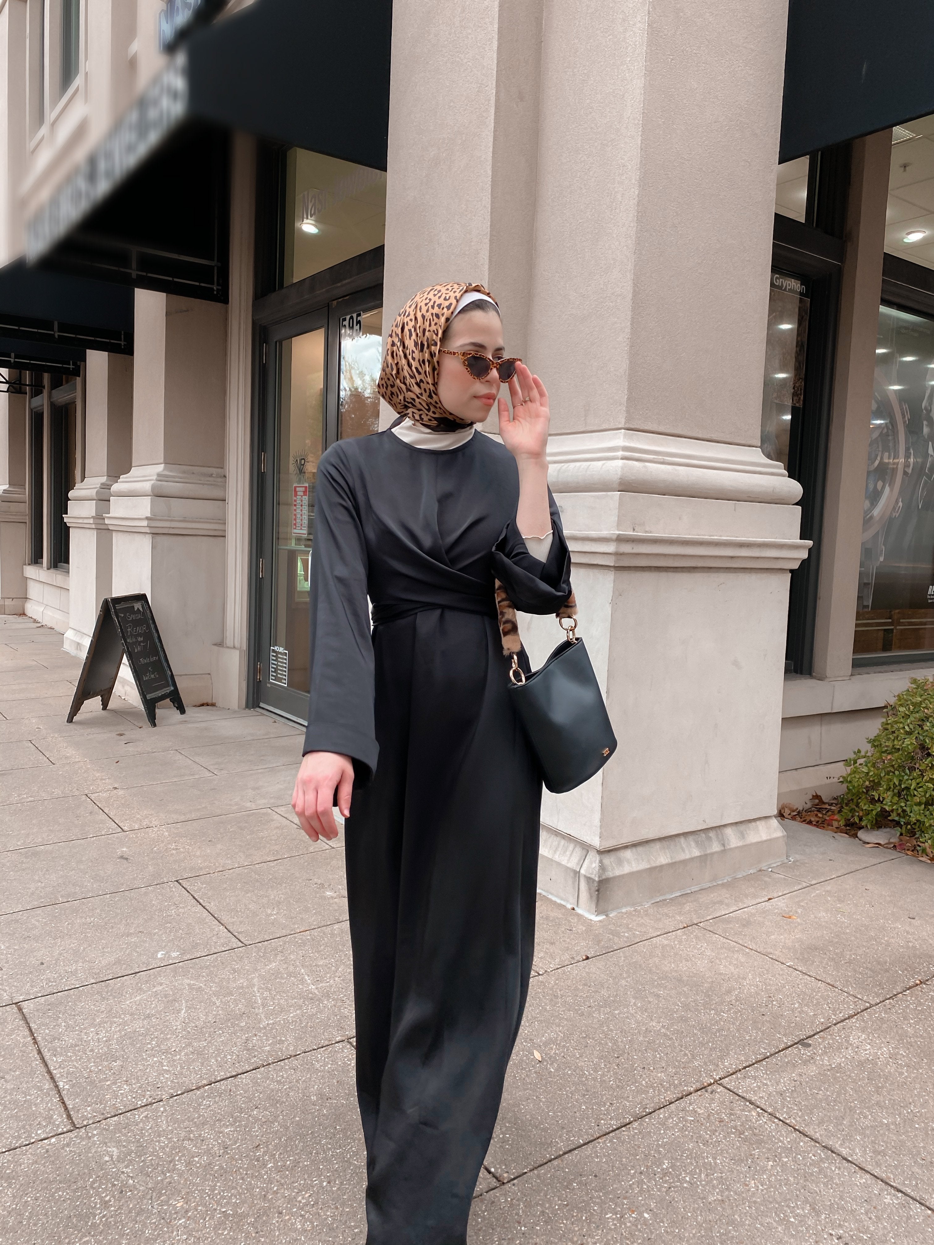 Iman Wrap Dress - Midnight Black