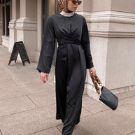 Iman Wrap Dress - Midnight Black