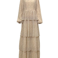 Tiered Polka Dot Maxi Dress - Sand Dunes