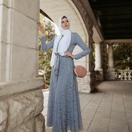 Venetian Maxi Gown - Ocean Gray