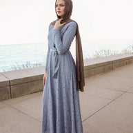 Venetian Maxi Gown - Ocean Gray